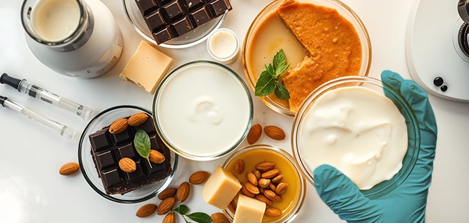 Pruebas de productos lácteos y de origen vegetal
